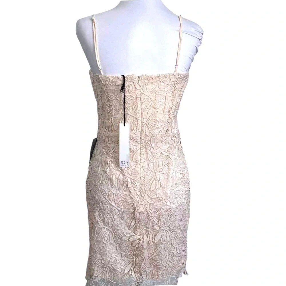 NSR‎ Lace Sheath Dress Women M Floral Guipure Cocktail Floral Romance Blush Pink